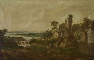 Wide River Landscape by Giuseppe Zais
