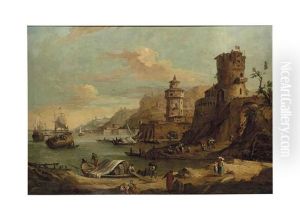 Vue De Port Avec Des Fortifications