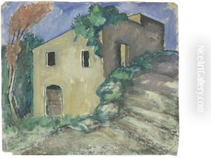 Maison Addossee Sur L'escalier by Eugene Zak