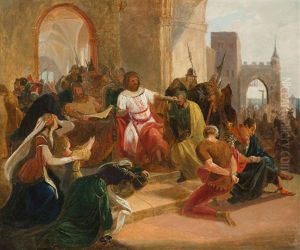Karel Iv. Richtet Uber Johann Panzer - Studie Zum Gemalde (study) by Josef Zak