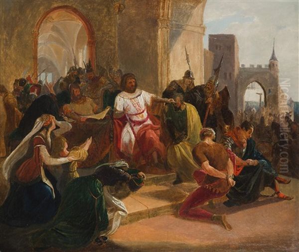 Karl Iv. Richtet Johann Von Snojmo (study For Painting) - view 1