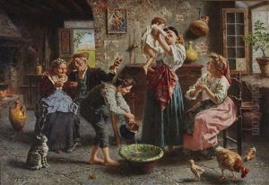 The Baby's Bath by Eugenio Zampighi