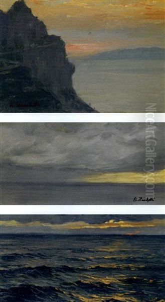 Tre Marine Ed Un Paesaggio (3 Works, 2 Smaller) - view 1