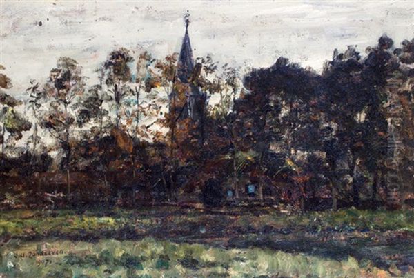 Dorpsgezicht Met Kerk Tussen Bomen, Mogelijk Te Gorssel - view 1