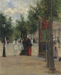 Figures By A Wallace Fountain, Paris by Federico Zandomeneghi