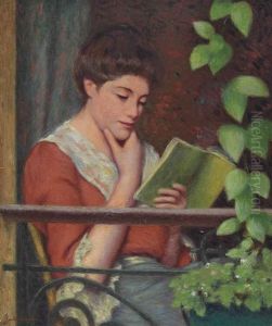Lettura Al Fresco - Donna Al Balcone by Federico Zandomeneghi