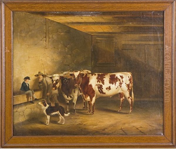 Cows In Barn - view 1