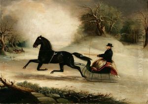 Abner J. Tower Driving His Stallion Merry-legs
