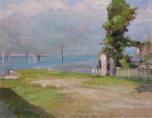 Molo A Maccagno Superiore, Lago Maggiore by Arturo Zanieri