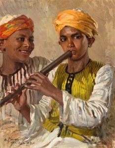 Egyptian Boy On His Flute by Arturo Zanieri