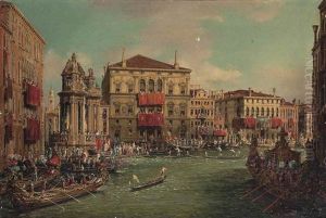 A Regatta On The Grand Canal, Venice by Francesco Zanin