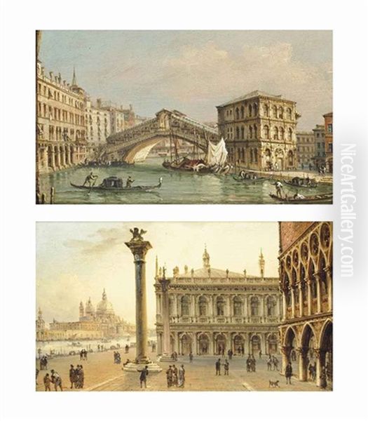 The Rialto Bridge, Venice (+ The Molo, Venice; Pair) - view 1