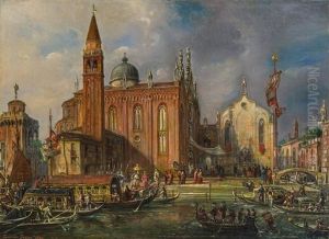 Venedig, Ein Besuch Des Dogen Mocenigo In Der Kirche San Giorgio Maggiore