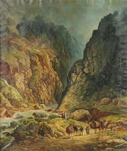 Traveler At Mountain Pass