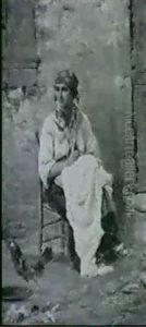 Madchen Bei Naharbeit by Giuseppe Zannoni