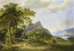 Ideale Schweizer Seenlandschaft by Arnoldus Antonius Christianus van't Zant
