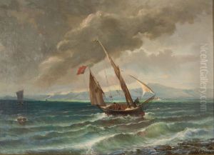 Boote Auf Dem Bodensee Bei Sturmischer Witterung by Eugen Zardetti