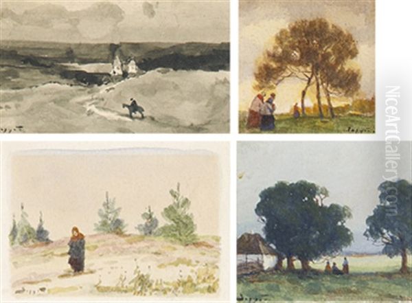 Landscapes (4 Works, Various Sizes) - view 1