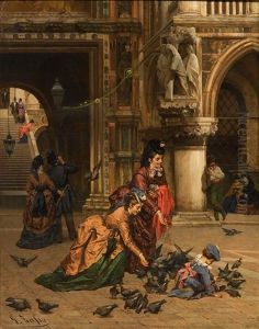 On The Piazza San Marco In Venice, By The Porta Della Carta by Guiliano Zasso