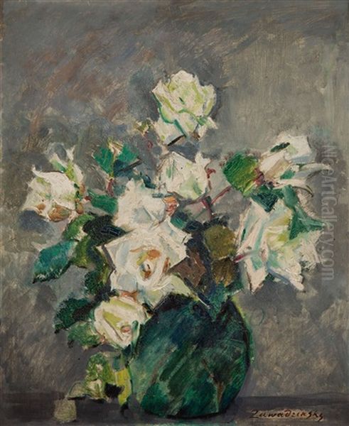 White Roses In A Vase - view 1