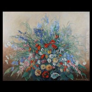 Floral Still Life by Czeslaw Zawadzinski