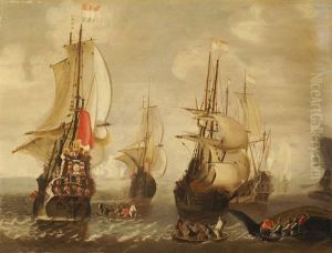 Hafen Mit Hollandischen Fregatten Und Ruderbooten Hafen Mit Hollandischen Fregatten Und Ruderbooten
