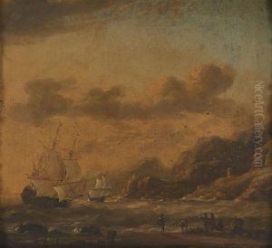 Navires Pres D'une Cote Montagneuse