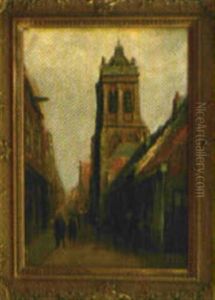 Strasenszene In Schoohoven Mit Dem Wuchtigen Turm Der Bartholomauskirche Strasenszene In Schoohoven Mit Dem Wuchtigen Turm Der Bartholomauskirche