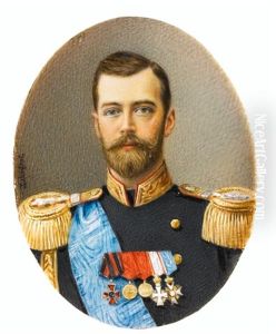 A Miniature Portrait Of Emperor Nicholas Ii