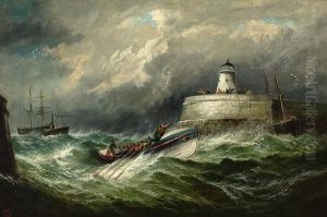 The Ramsgate Lifeboat Returning To Port In A Storm
