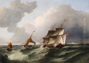 Brigs Being Guided Out Of Port by William Broome Of Ramsgate