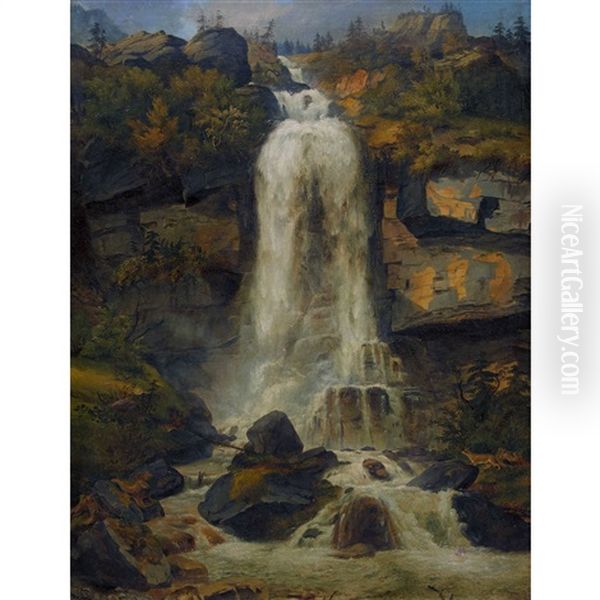 Felslandschaft Mit Wasserfall - view 1