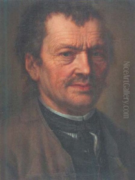 Portrait Eines Mannes In Braunem Jacket - view 1