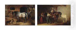 A Stable Scene, And The Young Cavalry Officer (pair)