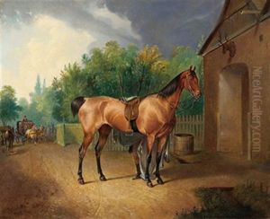 Vor Der Raststation by Franz Zeller (Edler) von Zellenberg