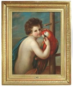Putto Mit Einem Papagei by Anton Zeller