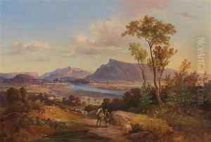 View Of Salzburg With The Untersberg And Hoher Goll In The Background