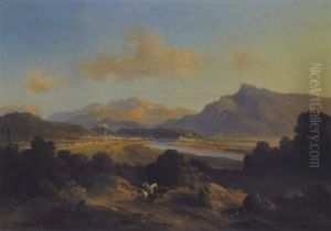 Panoramablick Von Maria Plain Auf Salzburg Mit Abendstimmung