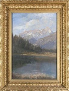 Landschaftsansicht Mit See Und Gebirgszug by Johann Conrad Zeller