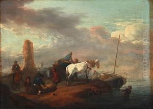 Boat Scene by Johann Conrad Zeller