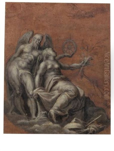 Allegorical Figures Of Time, Peace And Fame - view 1