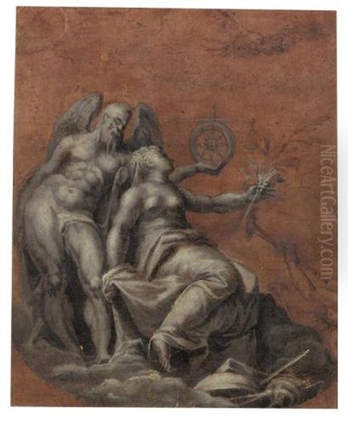 Allegorical Figures Of Time, Peace And Fame - view 1