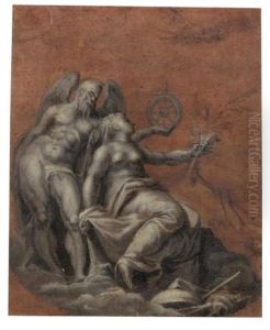 Allegorical Figures Of Time, Peace And Fame by Giovanni Battista Zelotti