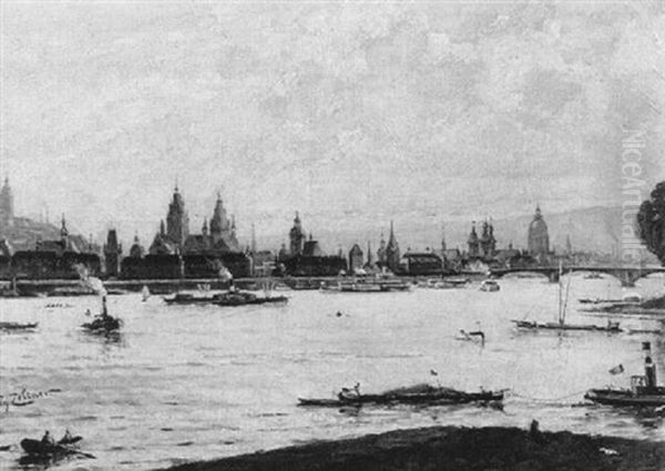 Boote Auf Dem Rhein Bei Mainz - view 1