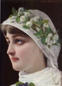 Madchen Mit Blumenkranz by Josef Zenisek
