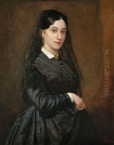 Portrait Einer Noblen Dame by Felice (Leppa) Zennaro