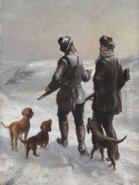Chasseurs Dans La Neige - view 1