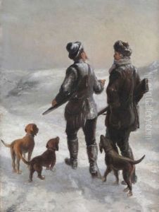 Chasseurs Dans La Neige by Victor Zeppenfeld