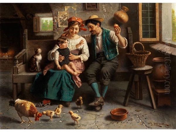 Genreszene Einer Italienischen Familie - view 1