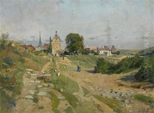 Altes Stadtchen Am Main by Eduard Zetsche